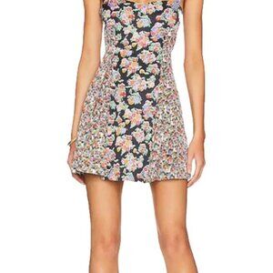 For Love & Lemons Women's Mini Dress Square Neck Sleeveless Fit & Flare Sundress